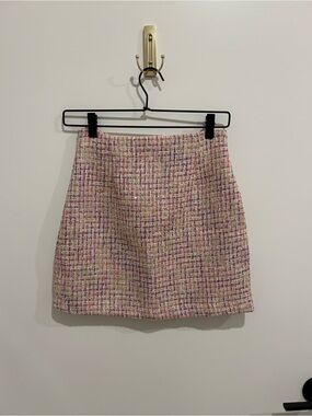 Women’s Pink Tweed Mini Skirt